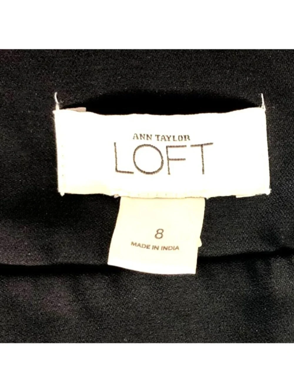Ann Taylor Loft Black Embroidered Skirt White Geometric Texture Hem Size 8